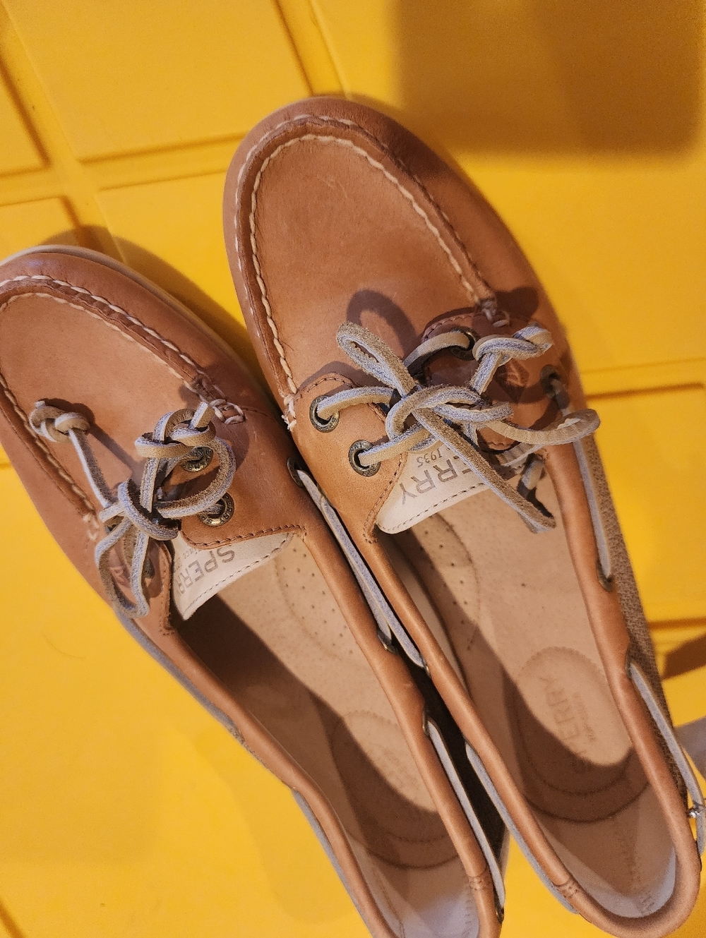 Women Brown Leather Sperry Boat Shoe 8.5 Excellent